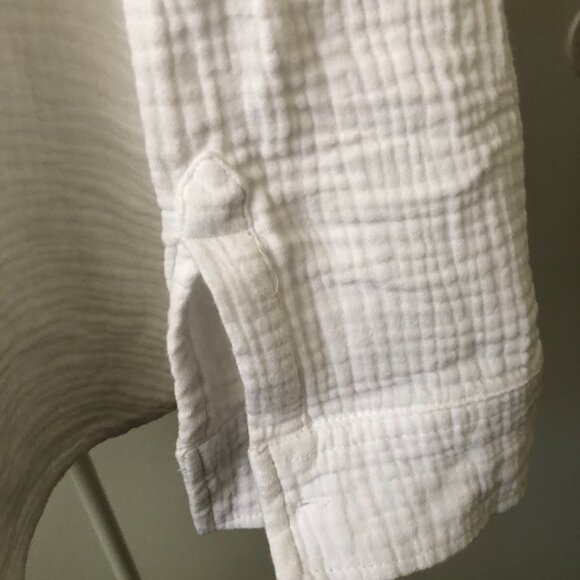 ANNE KLEIN JEANS WHITE BUTTON DOWN CRINKLE GAUZE SHIRT 100% COTTON M NWOT - Picture 10 of 11